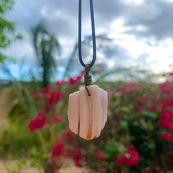 Hand Crafted Jewelry - *SOLD* Sea tumbled horse tooth drilled necklace